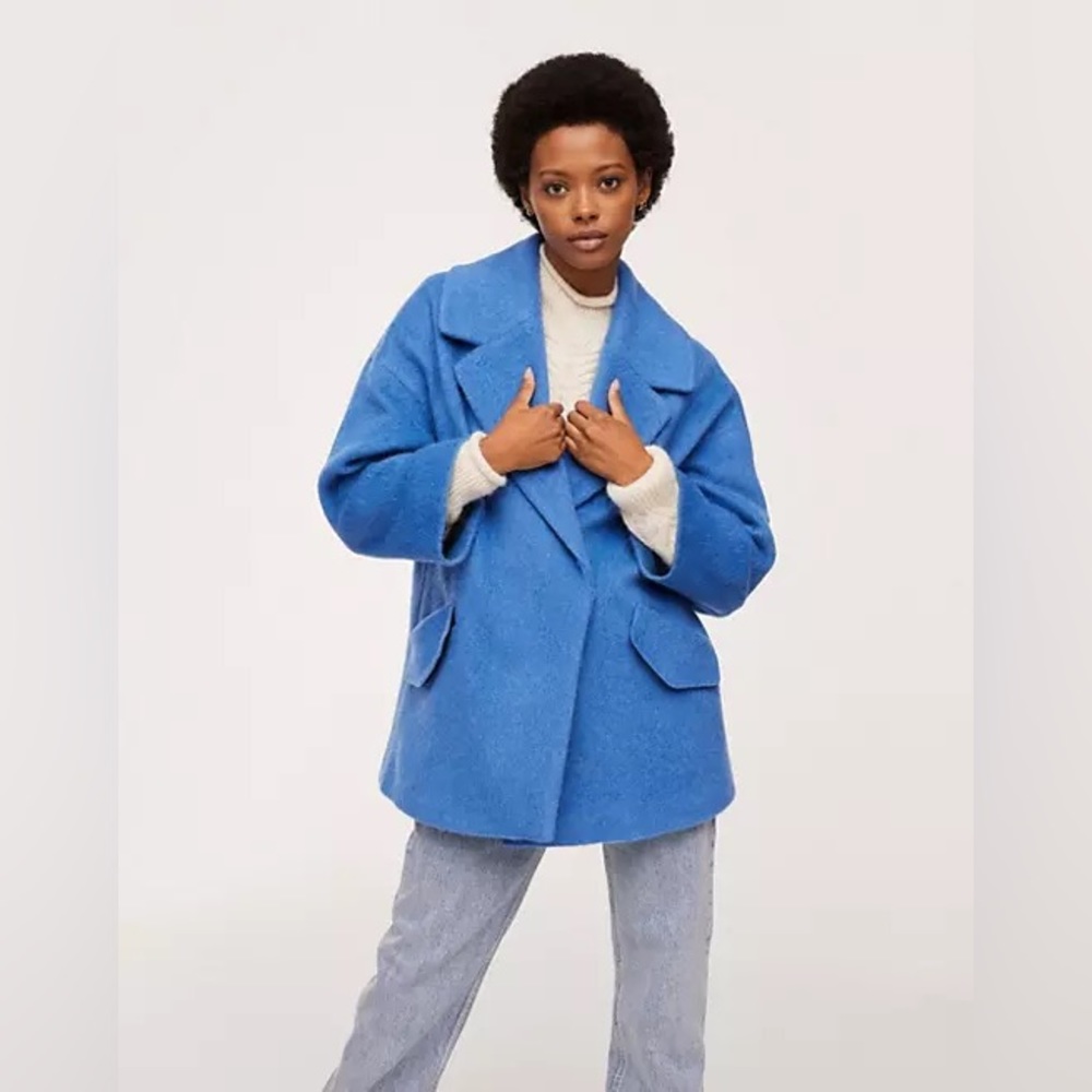 Mango Single Breasted Winter Coat with Pockets NWT